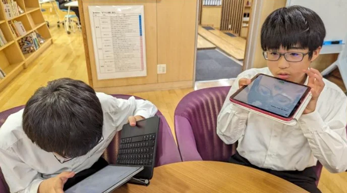 青翔開智中学校の英語学習風景